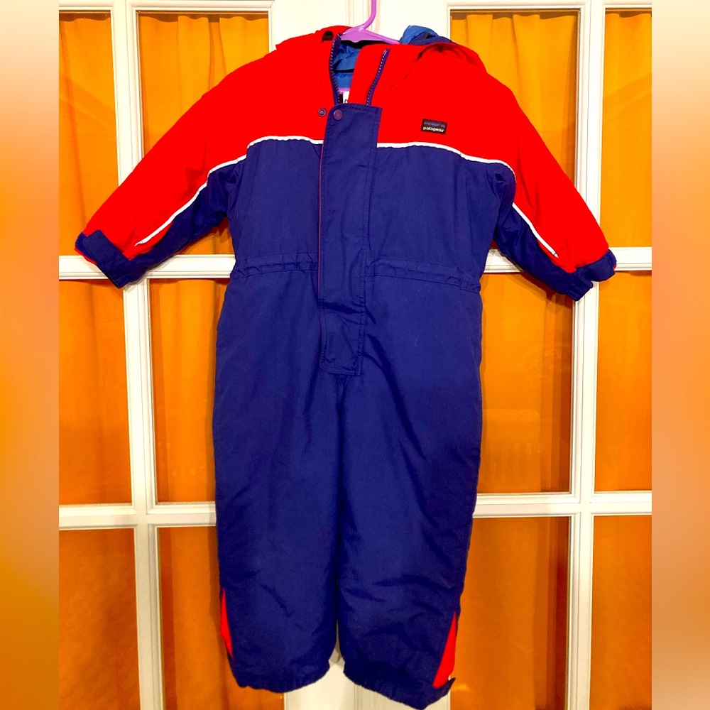 Patagonia Toddler Snowsuit - blue & red, GUC